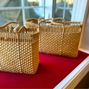 Straw Tote Bag Duo